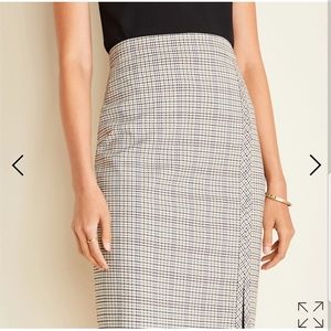 High Waist Side Front Slit Plaid Pencil Skirt XS